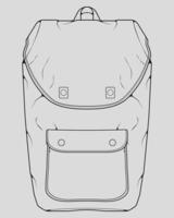 boceto de una mochila. mochila aislado sobre fondo blanco. ilustración vectorial de un estilo de boceto. vector