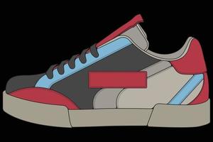 Vector sneakers shoes for training, running shoe vector illustration. Sport shoes color full.