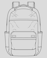 Sketch of a rucksack. Backpack isolated on white background. Vector illustration of a sketch style.