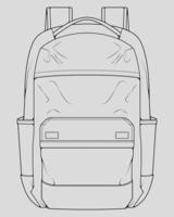 boceto de una mochila. mochila aislado sobre fondo blanco. ilustración vectorial de un estilo de boceto. vector