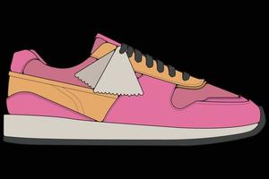 Vector sneakers shoes for training, running shoe vector illustration. Sport shoes color full.