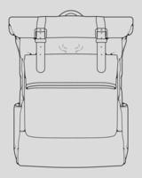 Sketch of a rucksack. Backpack isolated on white background. Vector illustration of a sketch style.