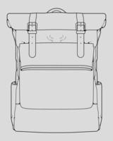 Sketch of a rucksack. Backpack isolated on white background. Vector illustration of a sketch style.