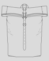 Sketch of a rucksack. Backpack isolated on white background. Vector illustration of a sketch style.
