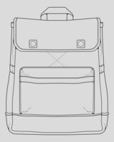 Sketch of a rucksack. Backpack isolated on white background. Vector illustration of a sketch style.