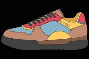 Vector sneakers shoes for training, running shoe vector illustration. Sport shoes color full.