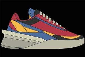 Vector sneakers shoes for training, running shoe vector illustration. Sport shoes color full.