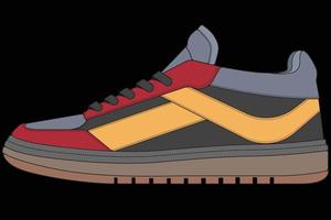 zapatos de zapatillas vectoriales para entrenamiento, ilustración vectorial de zapatos para correr. calzado deportivo a todo color. vector