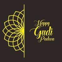 fondo decorado, de la celebración de gudi padwa de la india. vector