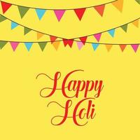Afiche colorido del festival indio holi, con caligrafía feliz holi. vector