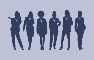 Business People Silhouettes Women Character Collection vector