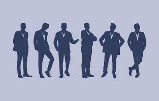 colección de personajes de hombres de siluetas de personas de negocios vector