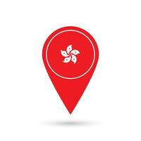 Map pointer with contry Hong Kong. Hong Kong. Vector illustration.