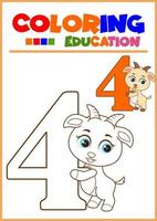 coloring number for children's learning vector