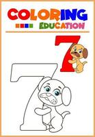 coloring number for children's learning vector