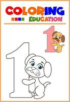 coloring number for children's learning vector