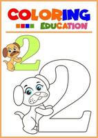 coloring number for children's learning vector