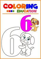 coloring number for children's learning vector