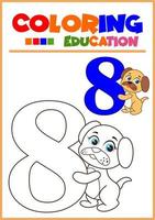 coloring number for children's learning vector