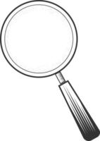Old magnifying glass.Search symbol.Vector engraving illustration. vector