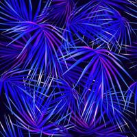 hojas tropicales de neón púrpura de la selva patrón sin fisuras. follaje botánico exótico de verano. colores de vectores fluorescentes.