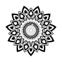 Mandala ornament patterns graphics vector illustration black and white background Premium Vector