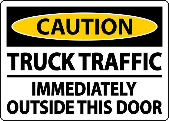 Caution Immediately Outside This Door Sign On White Background