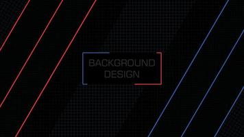 Abstrast black background design with red and blue accent vector