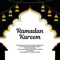 fondo de ramadan kareem con acento dorado vector