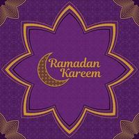 Ramadan kareem with violet background color vector
