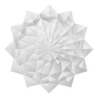 White 3D Geometric Flowers Mandala Origami Style vector