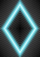 línea de luz de neón azul en forma de diamante vector