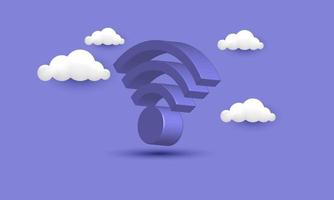 3d realistic wifi icon design concept symbol vector