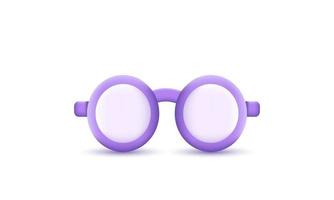 Icono de gafas realistas 3D aislado sobre fondo blanco.