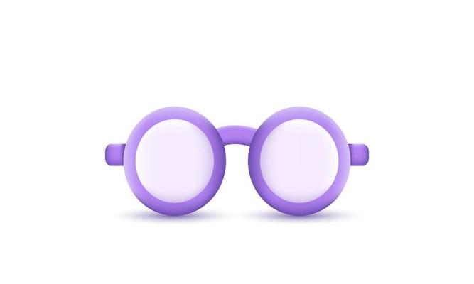 3d realistic glasses icon isolated on white background