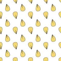 Vector surface design. Colored seamless pattern with doodle flowers. Nature eco concept. Petals, stems, leaves. Hand drawn background. For printing on fabric and paper. Backdrop for cards invitations.