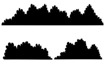 arbusto silueta negra vector