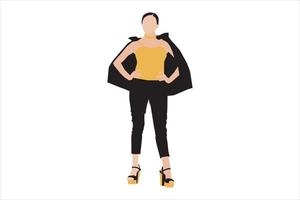 Ilustración vectorial de mujeres de moda posando en la acera vector