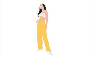 ilustración vectorial de mujeres deportivas posando en la acera vector