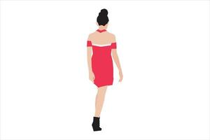 Vector illustration of elegant women walking on the sidewalk