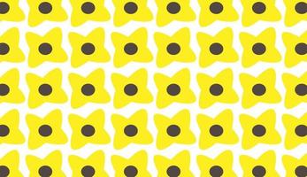 patrón sin costuras de motivos florales en amarillo y marrón sobre fondo blanco vector