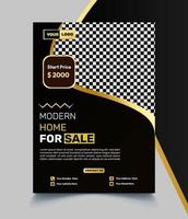 One page real estate luxury flyer template for selling home property vector template. A4 size