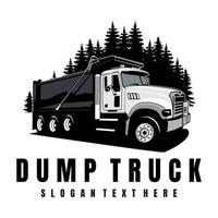 vector de icono de diseño de logotipo de camión volquete