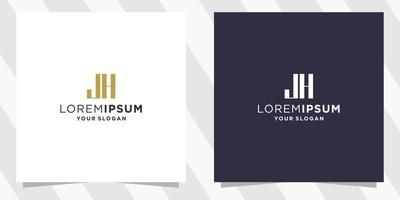 letter jh logo template vector