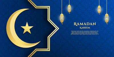 blue ramadan background vector