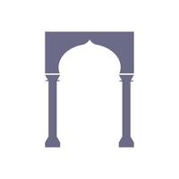 mosque gate icon vector. welcome the month of Ramadan. isolated flat shape vector