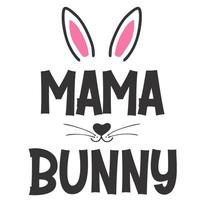 mama bunny Easter day vector