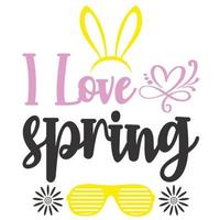 i love spring vector