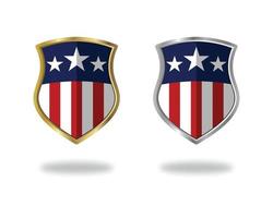 oro y plata 3d escudo vector usa logo, medalla, placa, signo, símbolo vector