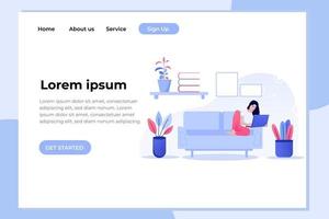 Unique modern flat design concept of Work From Home for website and mobile apps. easy to edit and customize vector